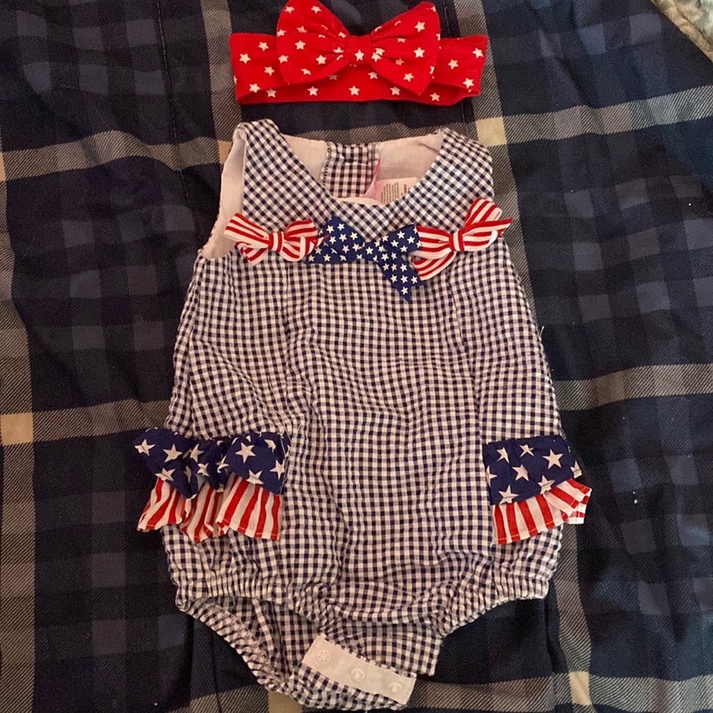 4th of July outfit and headband
